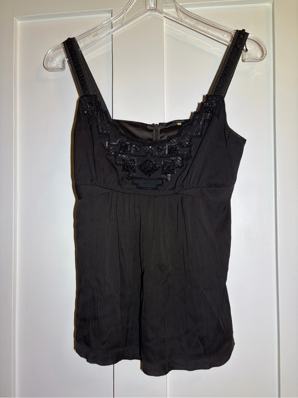 Elie Tahari Chocolate Brown Beaded Camisole